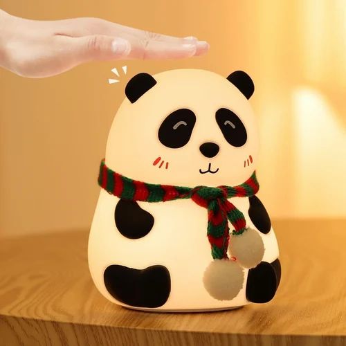 Cute Panda Silicone Night Lamp – Soft Touch LED Bedside Light for Kids & Home Decor